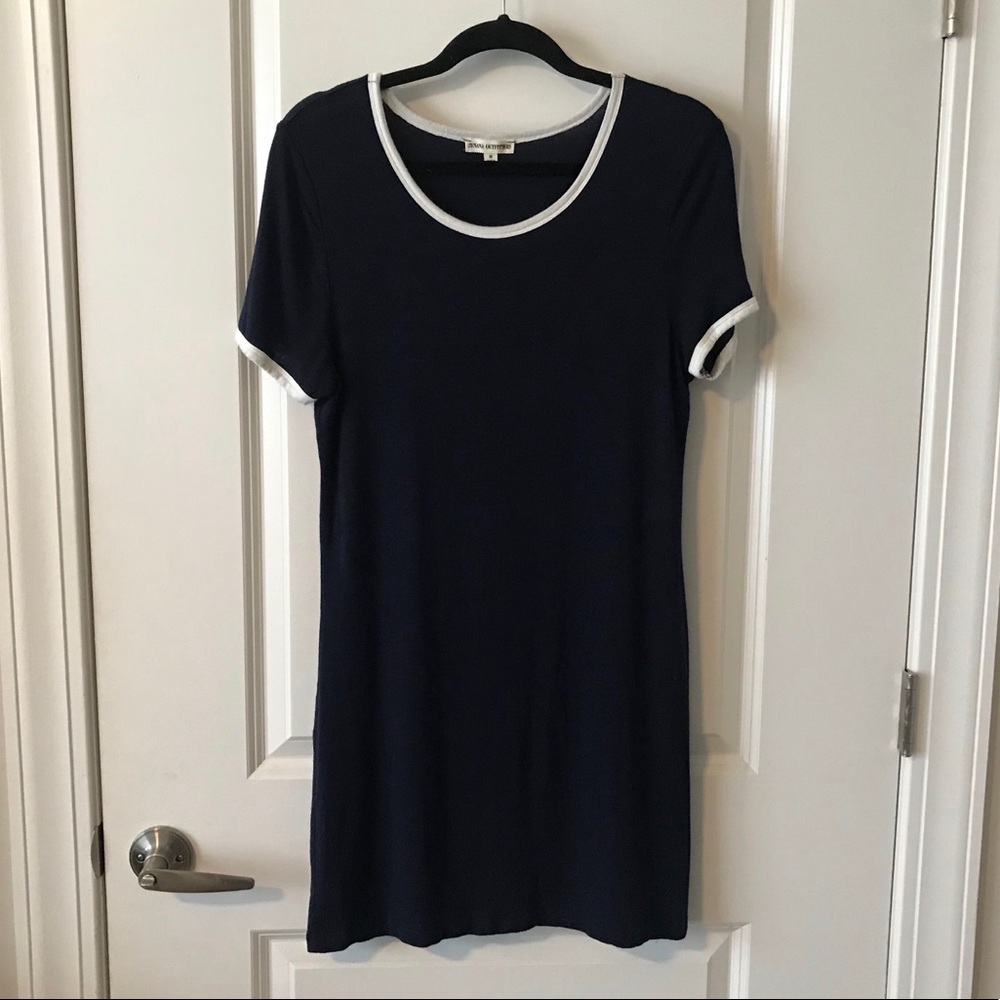 Navy Blue Ringer T-Shirt Dress - Zenana Outfitters